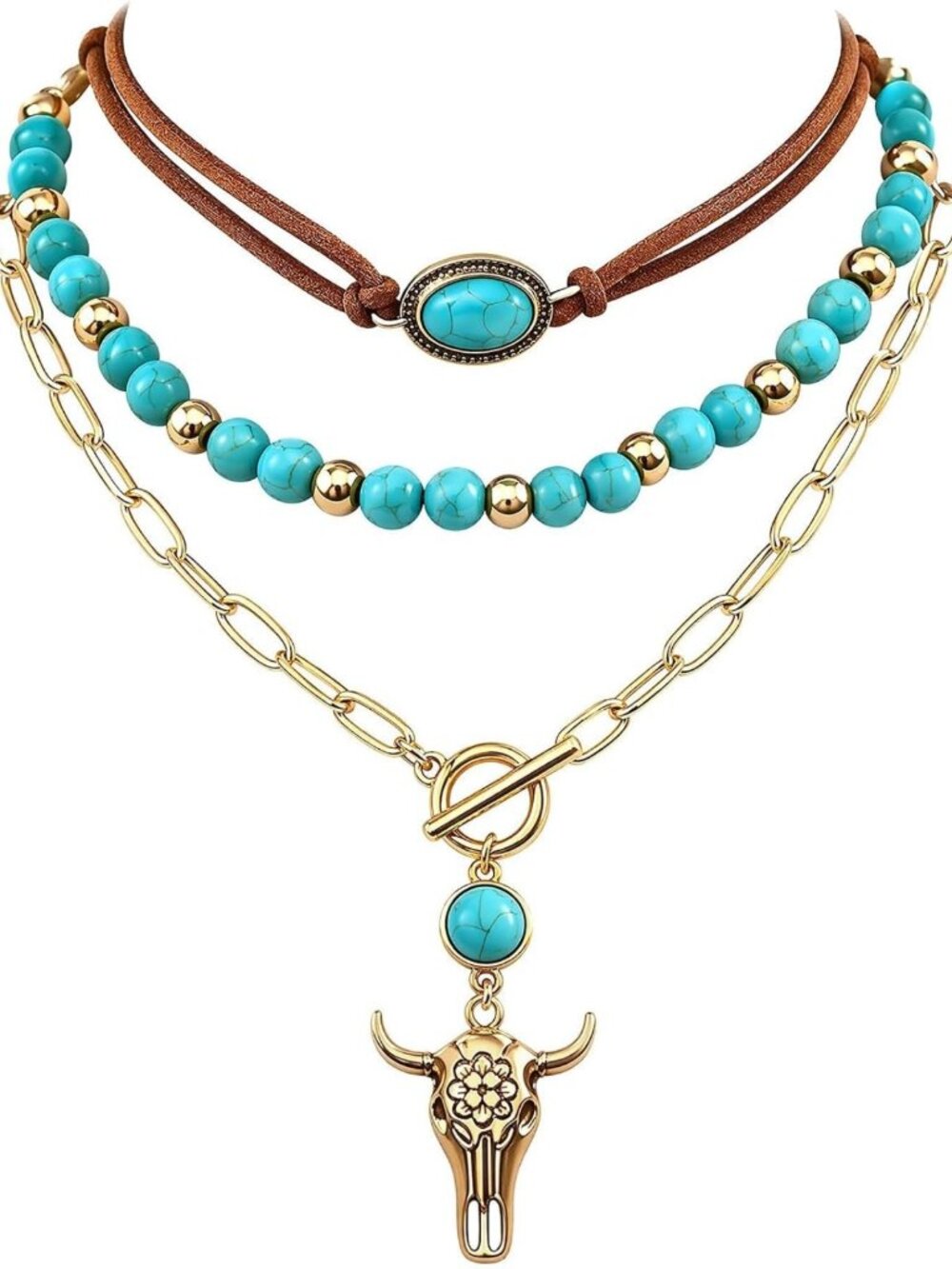 Trendy Western Layered Choker Necklaces for Women - Boho Style Jewelry